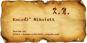 Koczó Nikolett névjegykártya